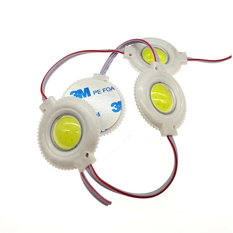 DC 12v 24v 2w впрыск водонепроницаемый дисплей COB круглый светодиодный модуль света