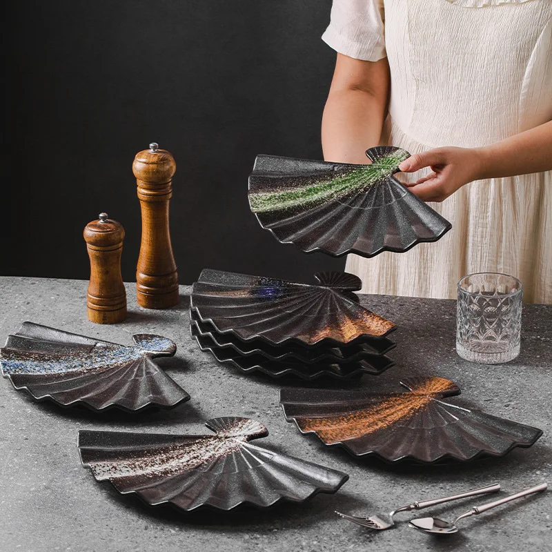 BAMBUS New design Japanese cement rock sushi plate, similar to meteorite planet dinner plate wholesale