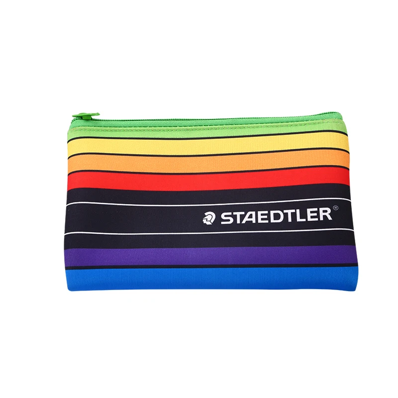 Printed rainbow creative school neoprene zipper pencil pouch case