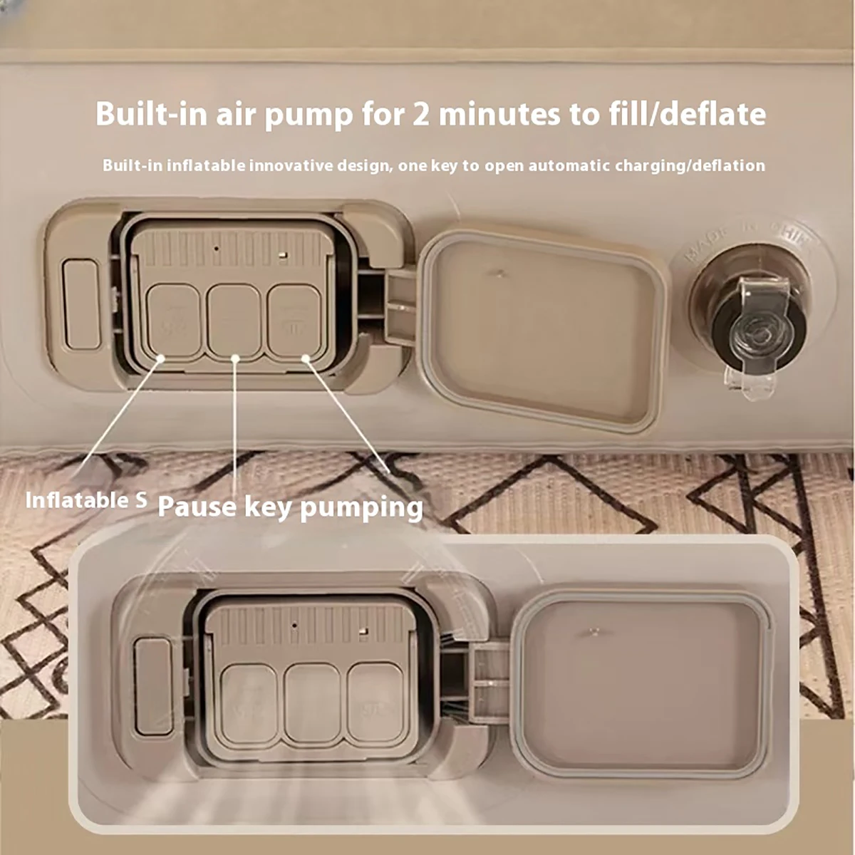 comfortable portable practical with Illuminated button air pump SUV trunk inflatable bed for camping and sleeping in car