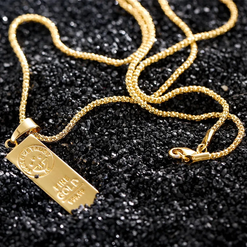 New MGOLD WE TRUST Necklace Men and Women Gold Color Pendant Hip Hop Necklaces