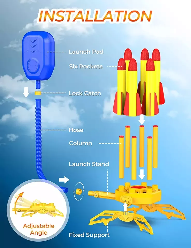 Hot Selling EVA Foam Rocket Launcher Rocket Toys For Child Model Rocket Launching For Kids