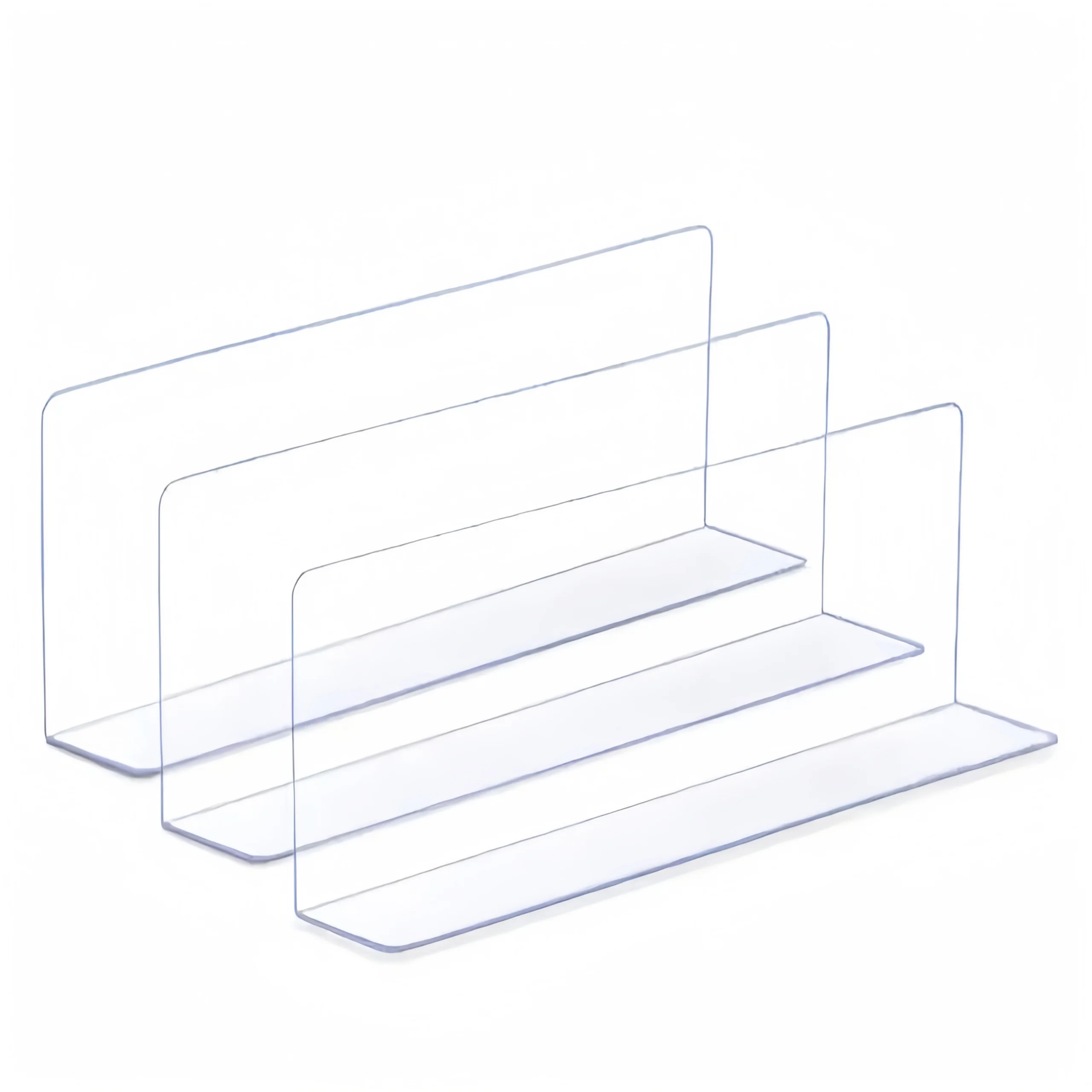 Wholesale Custom Clear Magnetic Stripe Adjustable Grocery PVC L Shape Acrylic PET Shelf Divider for Supermarket Display