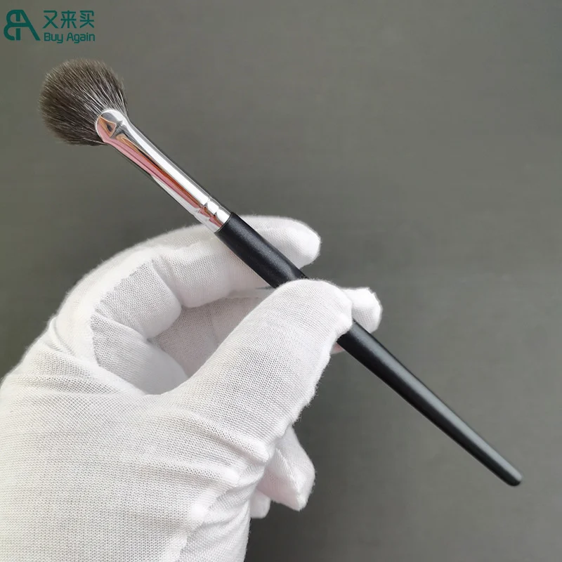 Buy Again wholesale fan highlighter brush makeup single small fan brushes natural goat hair real hair fan brush