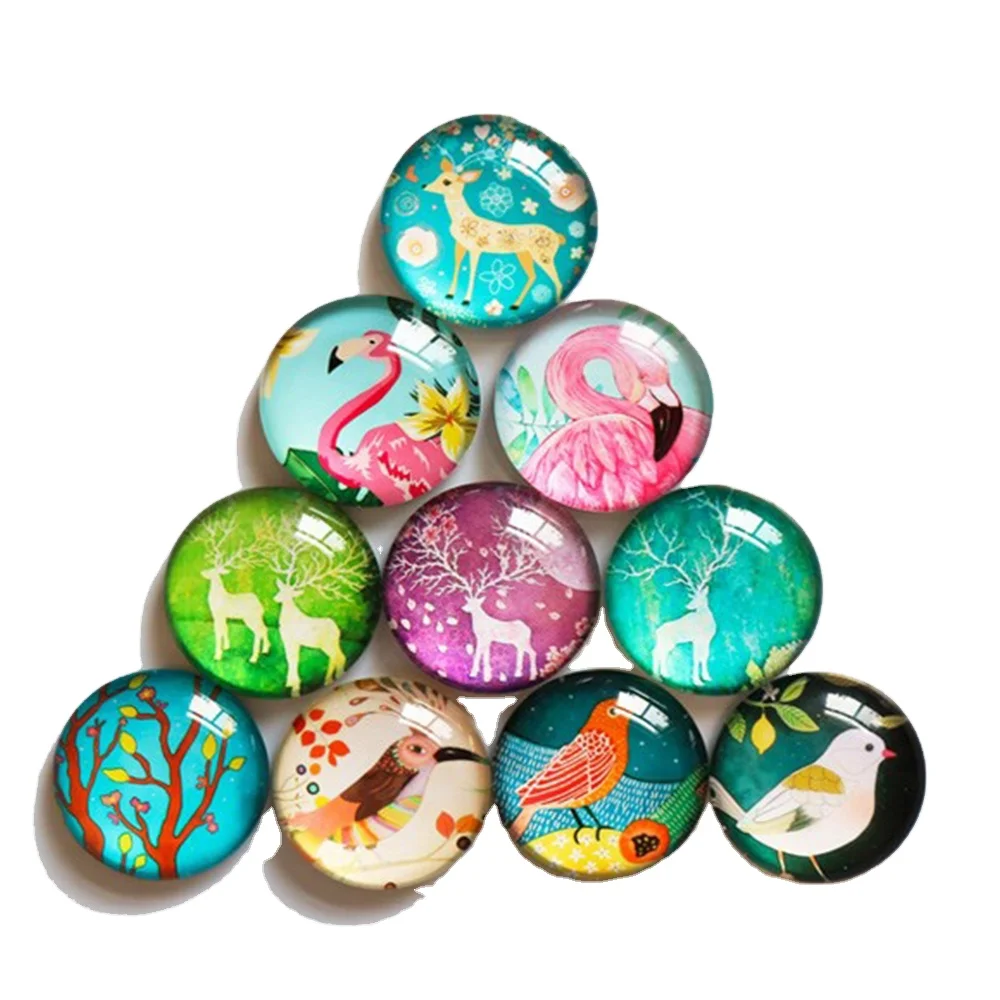 Wholesale Souvenir Custom Round 3D Crystal Glass Fridge Magnet Gift With Custom Printed