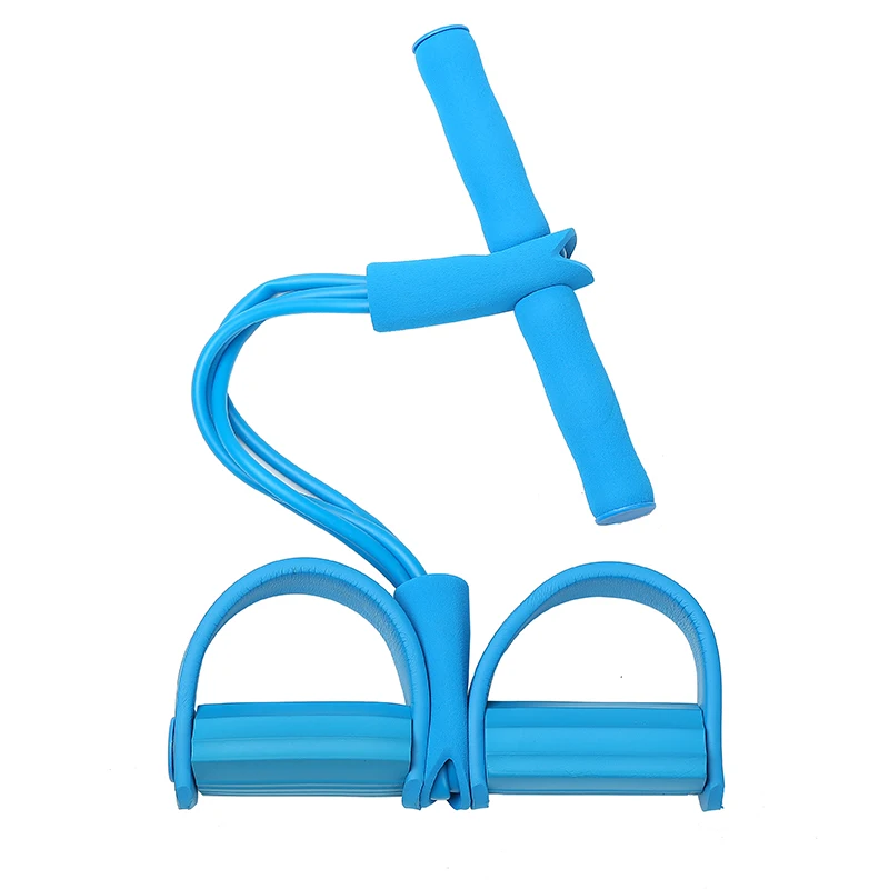 
4 Tube Latex Strong Fitness Elastic Pull Rope Belly Exerciser Band Sport Yoga Pilates Pedal Exerciser Sit-up Slimming Equipment 
