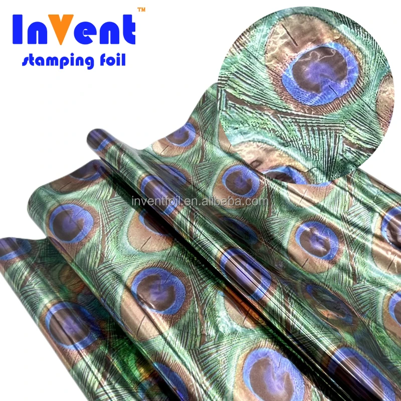 Горячая распродажа фольга с принтом павлина DTG высокотемпературная голограмма горячее тиснение для