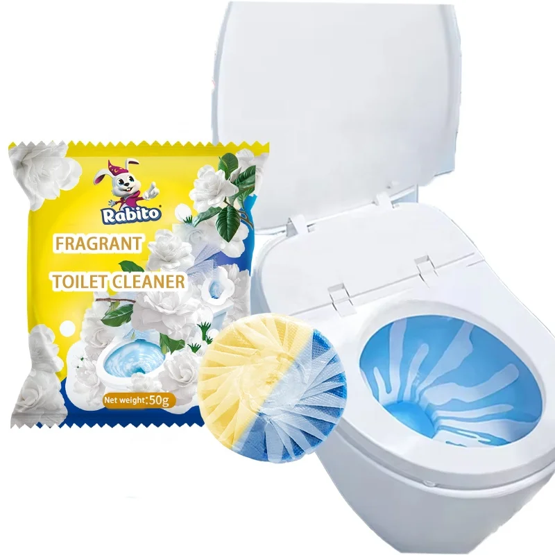 Bulk 200 Packs in Carton WC Toilet Cleaner Gardenia Fragrance Yellow Blue Automatic Toilet Bowl  Cleaner