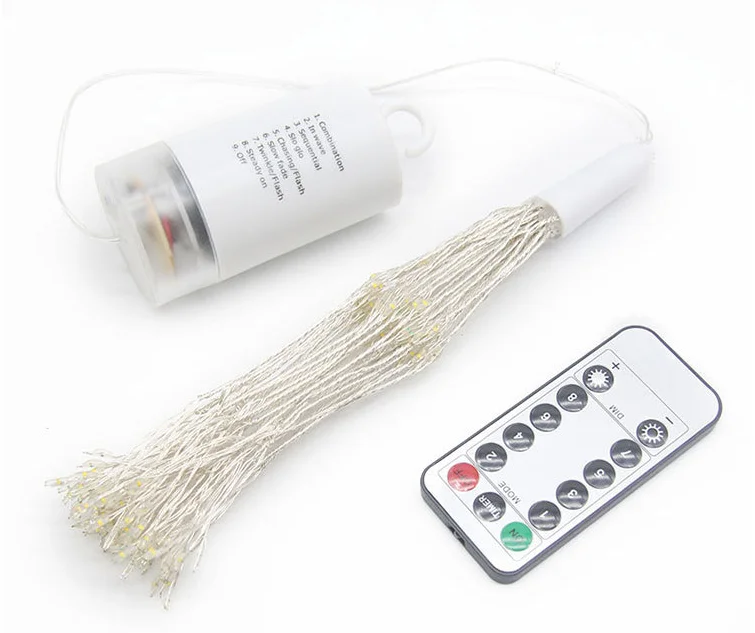 Free Shipping LED Fireworks Lamp With Battery Box Copper Lamp Outdoor Christmas Wedding Garden Decoration Fireworks Lamp String