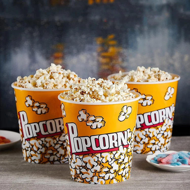 Fast shipping customizable paper food container 46 oz general printing popcorn packaging cup popcorn bucket