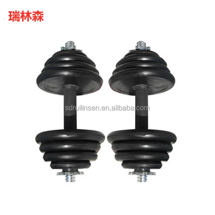 Power Training Dumb Bell Anti-slip Bar Rubber Adjustable Round Dumbbell Set