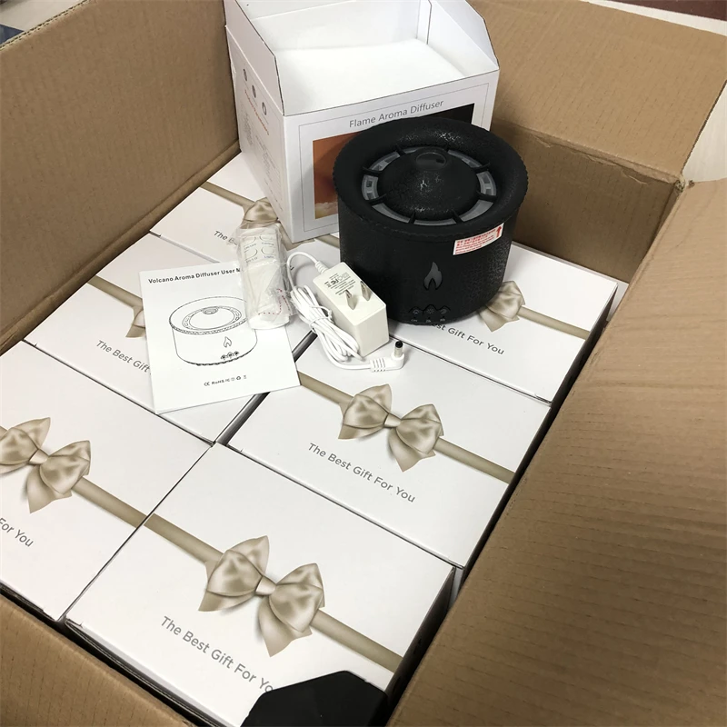 Volcanic Jellyfish Flame Aroma Humidifier 360ml Portable Table Electric Ultrasonic Simulated Fire Volcano Essential Oil Diffuser