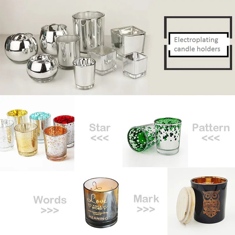 Transparent Candle Containers Custom Logo Sizes Color Luxury Geo Cut Clear Glass Candle Jars Vessels Holders with Lids