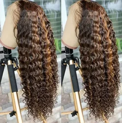 180 Density HD Transparent 13*6 loose deep Swiss Lace Frontal Wig Vendors Virgin Glueless Ombre Piano Color human hair Wigs