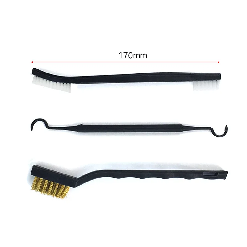 Double ended stainless steel wire brush copper wire nylon brush cleaning and rust removal special tool