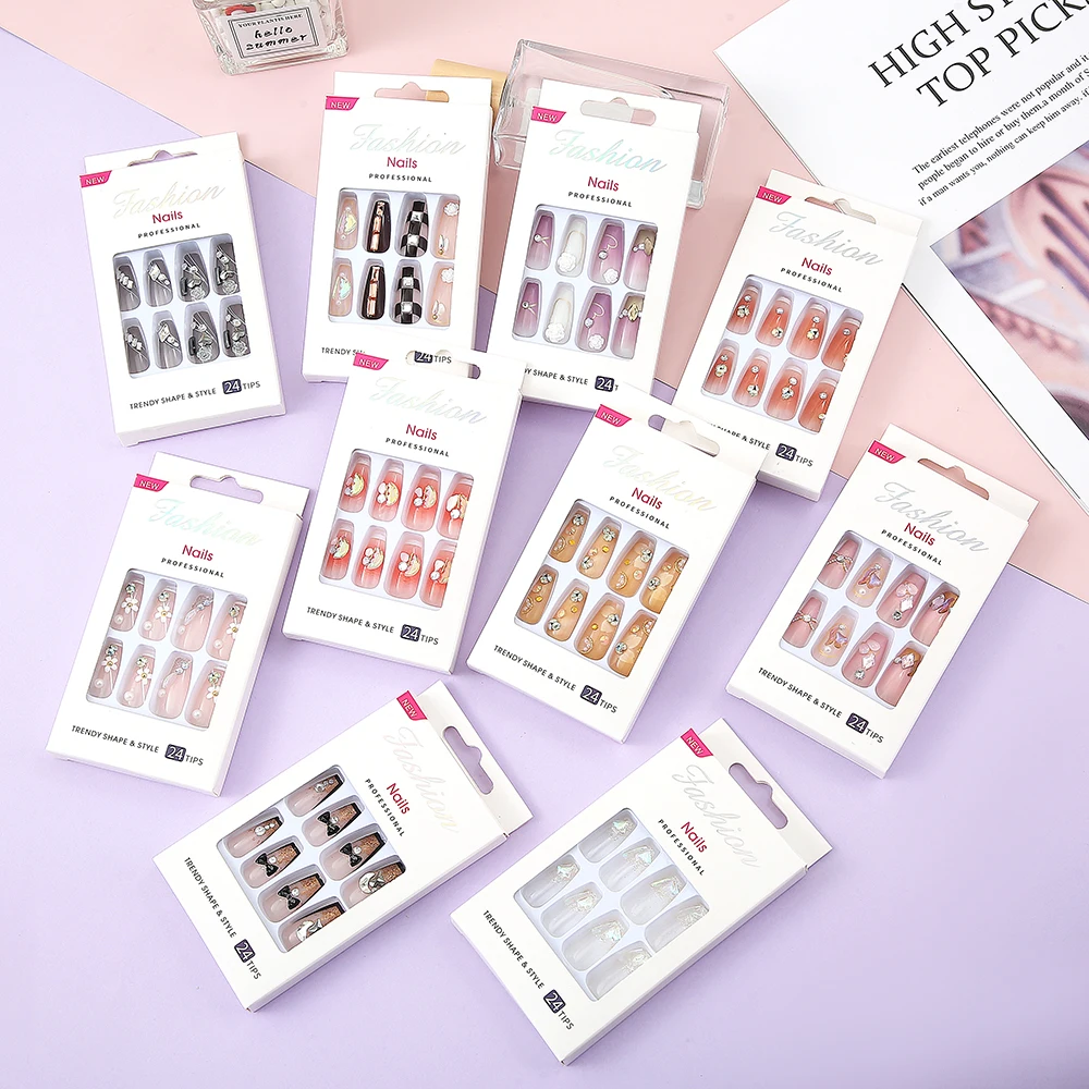 Popular Press On Acrylic Nails Fake Nails Wholesales Artificial Fingernails Vendors For Press On Nails