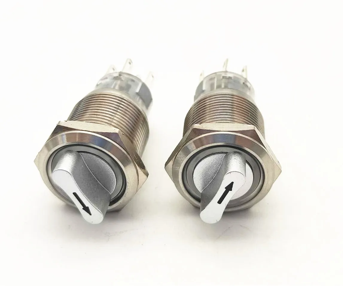  Из нержавеющей стали 3 позиции 8pin 12/24V IP67 поворотный кнопочный