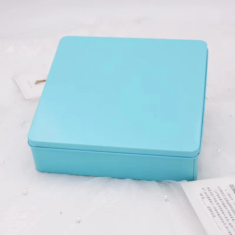 19.5*19.5*5.5CM Multi Colors Large Square Shaped Empty Gift Tin Box for Candy Chocolate Biscuits Packing