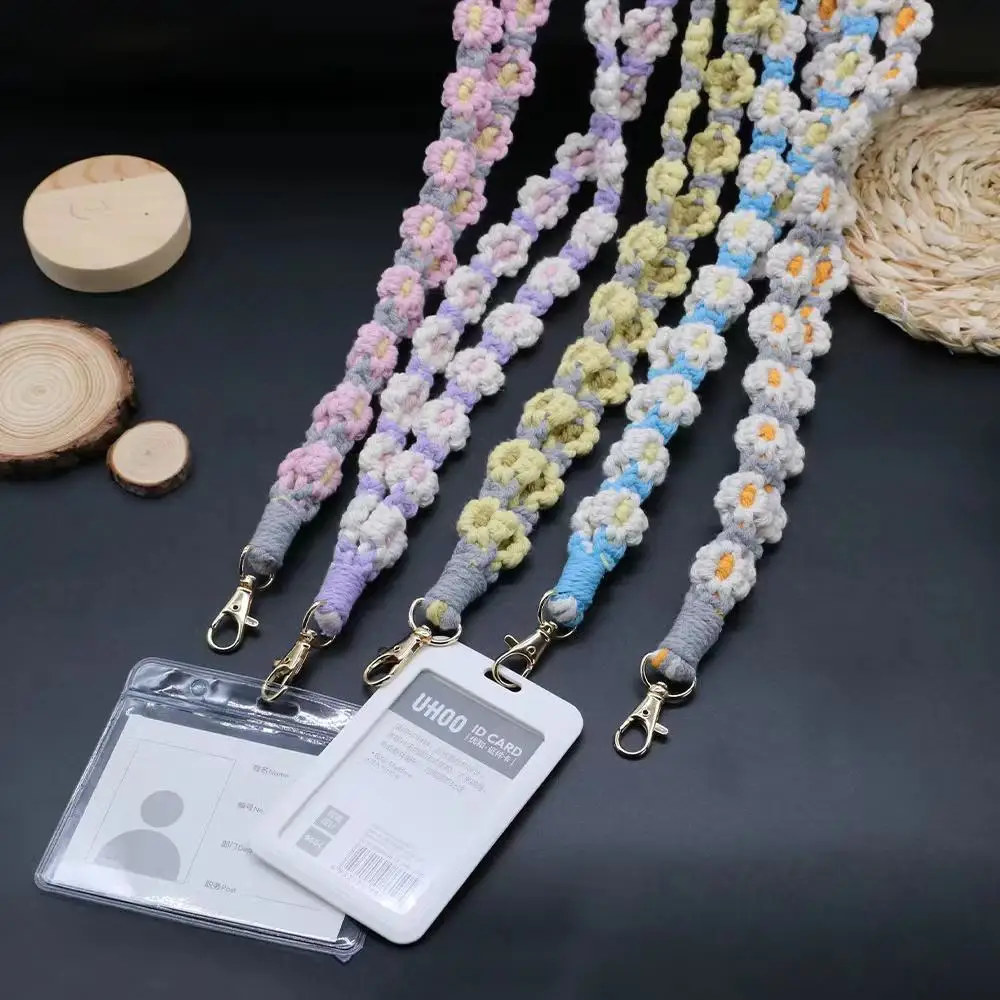 Wholesale Flower Style Woven Cross body Mobile Phone Chain Strap Cell Phone Lanyard Phone Lanyard Neck Strap