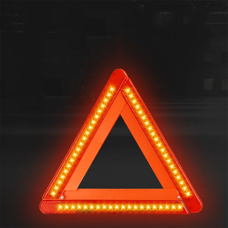 Durable and Reliable Roadside Car Triangle Warning Sign Triangle Flash Warnig Lamp Transparent Emergency Lamp