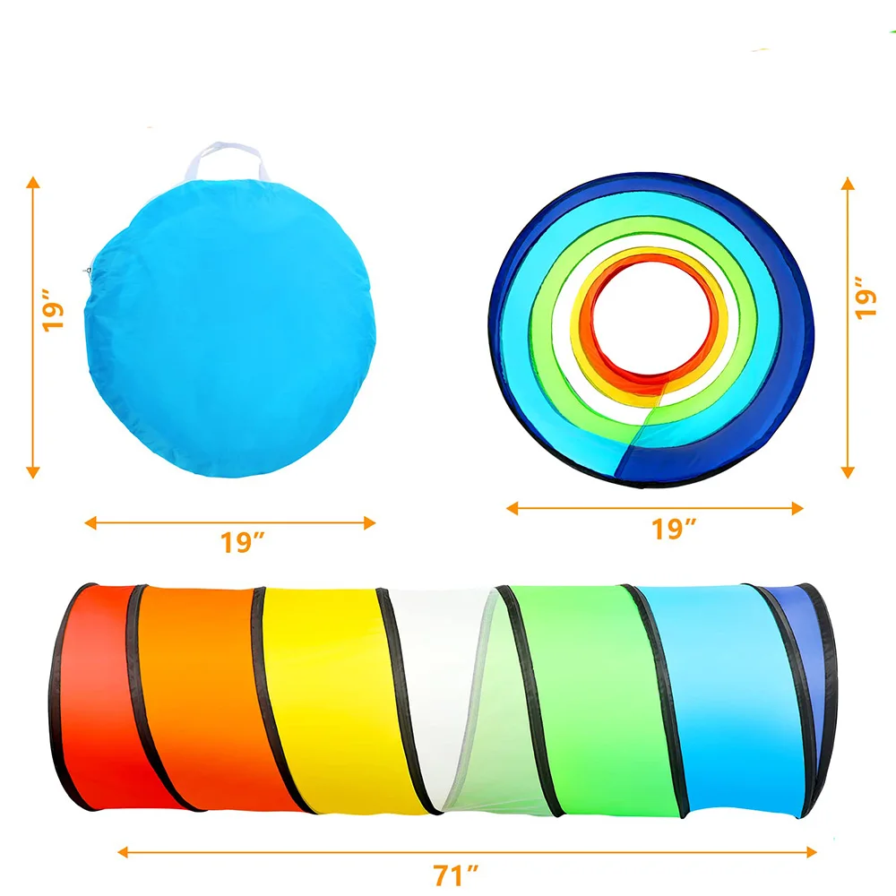 Custom Logo Boy and Girl Play Tunnel Indoor and Outdoor Game Kids Play Tunnel Tent for Toddler