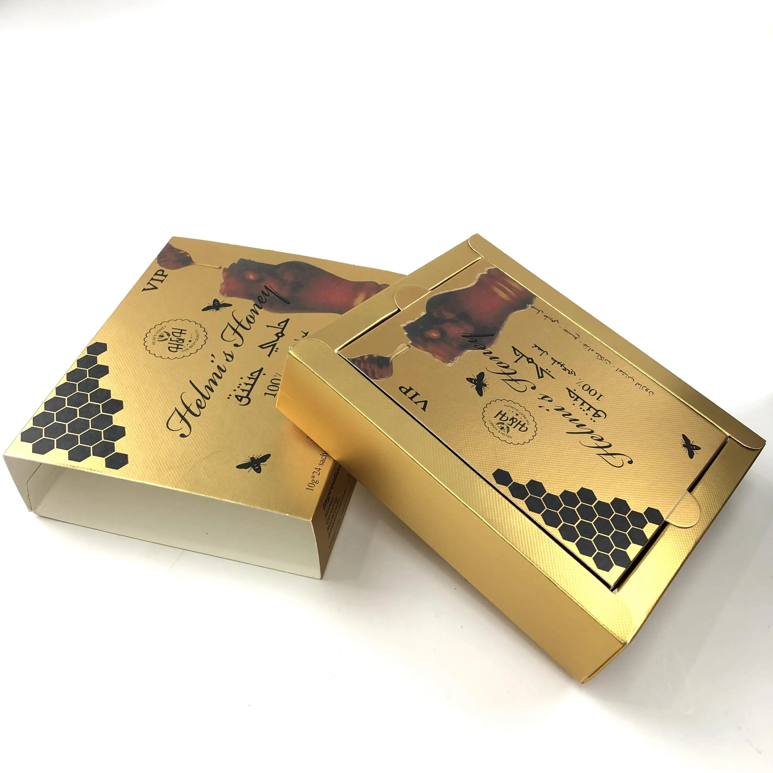 Wholesale Custom Printed Small White Folding Carton Honey Packaging  Box Kraft Paper Box