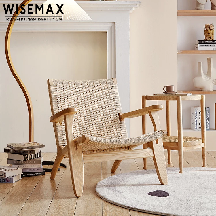 Мебель WISEMAX в скандинавском стиле деревянный и плетеный стул из ротанга кресло для отдыха гостиной