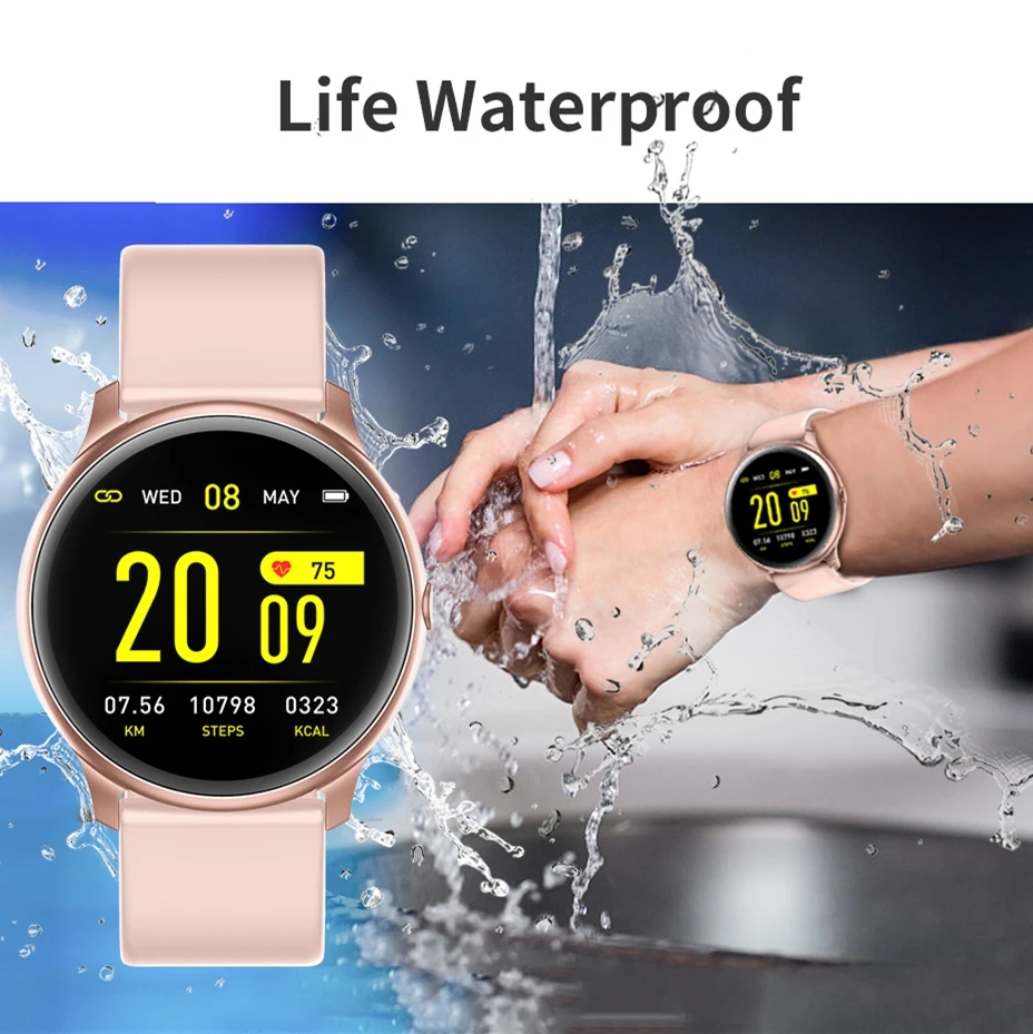 
Smart Watch Men Heart Rate Monitor Blood Waterproof Bluetooth Pressure Fitness Women Bracelet Sport KW19 Smartwatch 