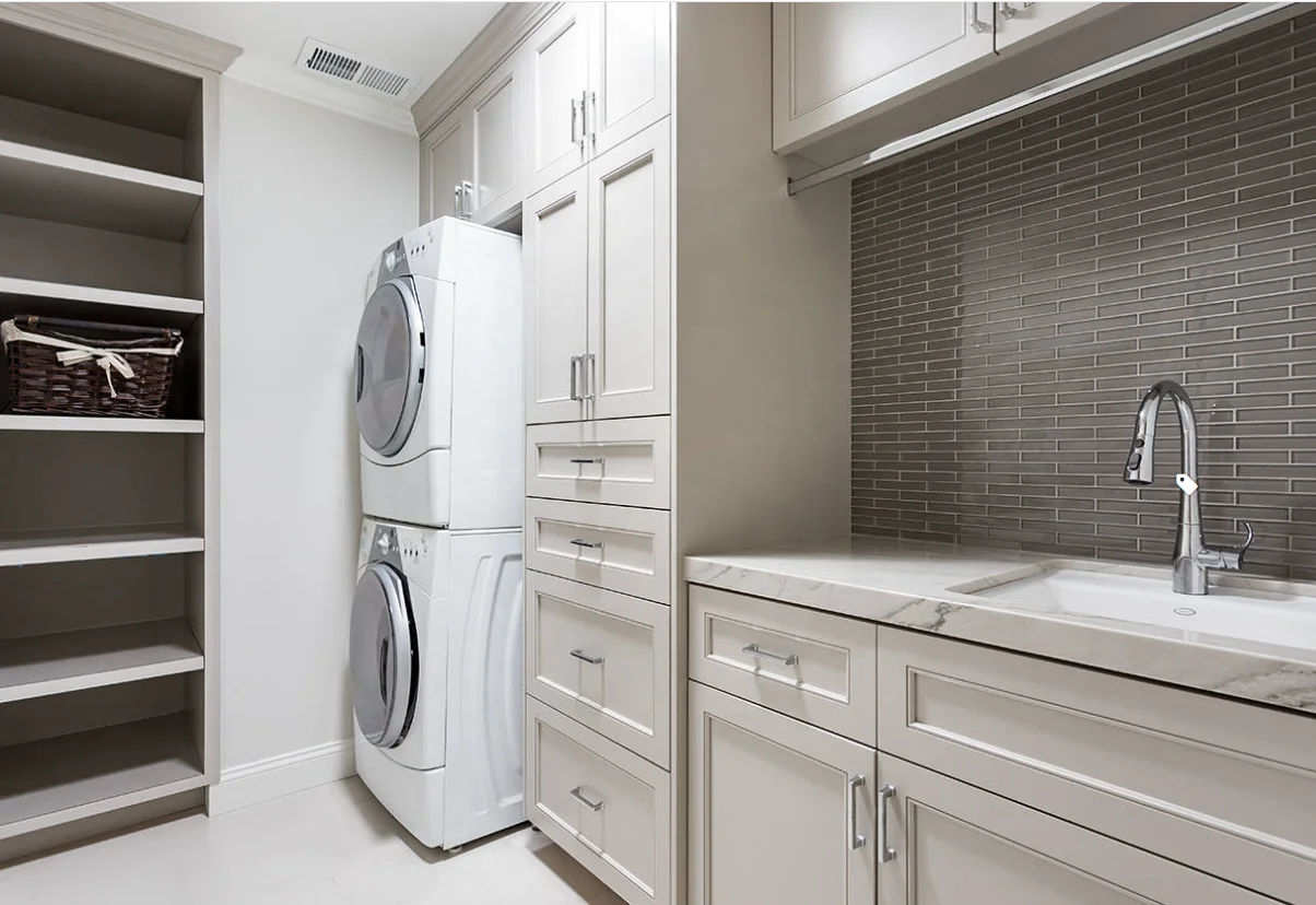 Wholesale White Solid Wood Laundry Room Cabinets Sink Oak Cabinet