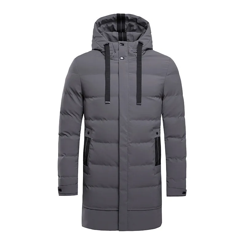 Winter New Fashion Men Long Parka Jacket High Quality Outerwear Windproof Hooded Padded Clothes Down Jackets
