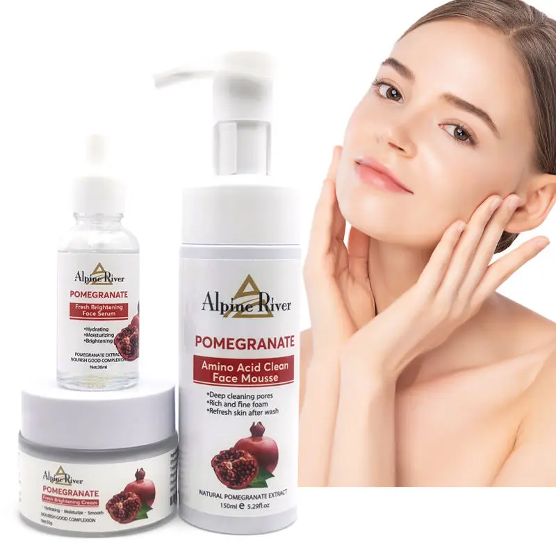 OEM High quality Pomegranate Organic Vitamin C Whitening Skin Care Body Set Organic Fruit Red Pomegranate Firming Whitening Set
