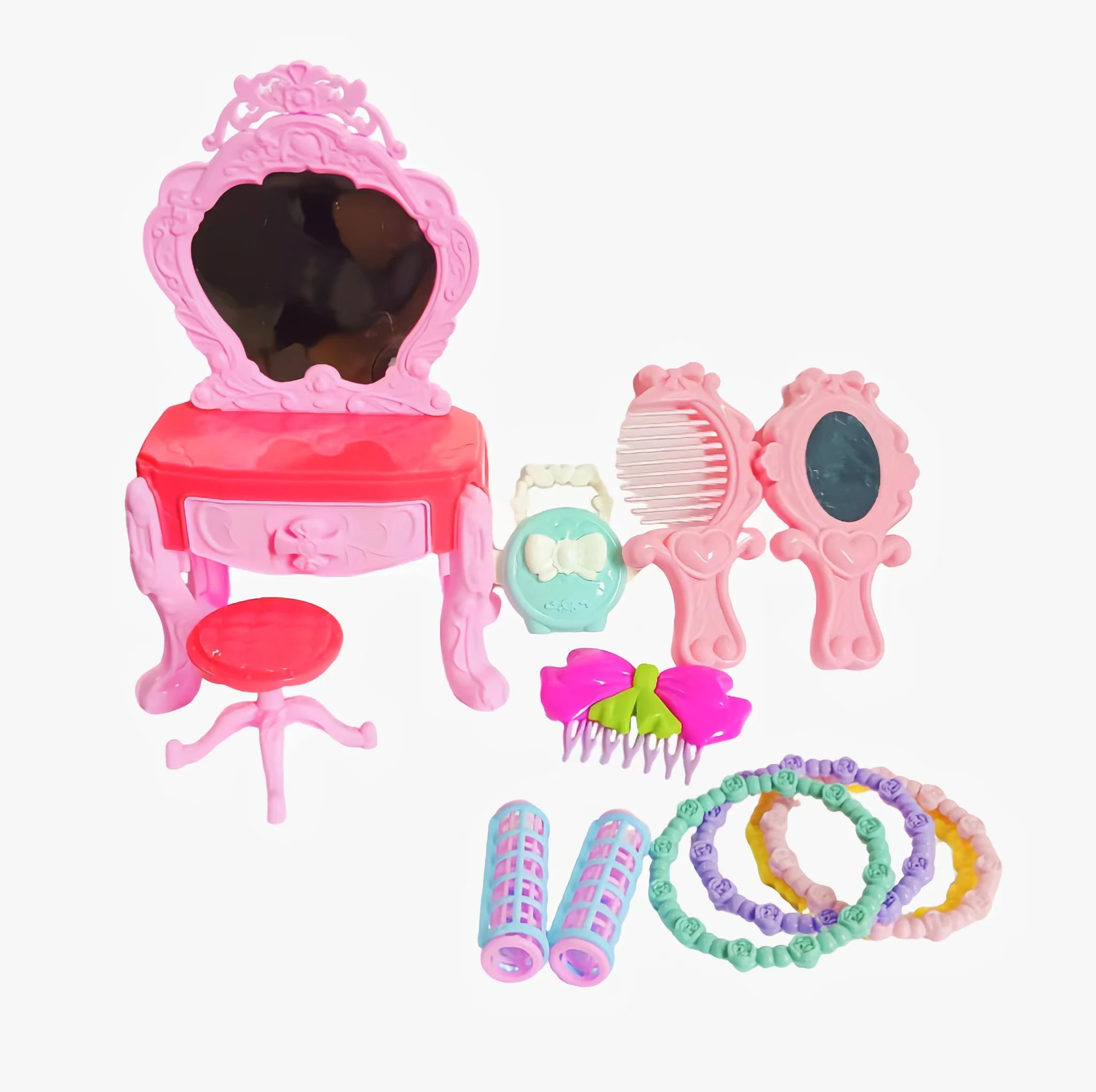New Accessory Toy Set Fashion Exquisite Plastic Attractive Girl Dressing House Play Real Simulation Indoor Best Present for Kids
