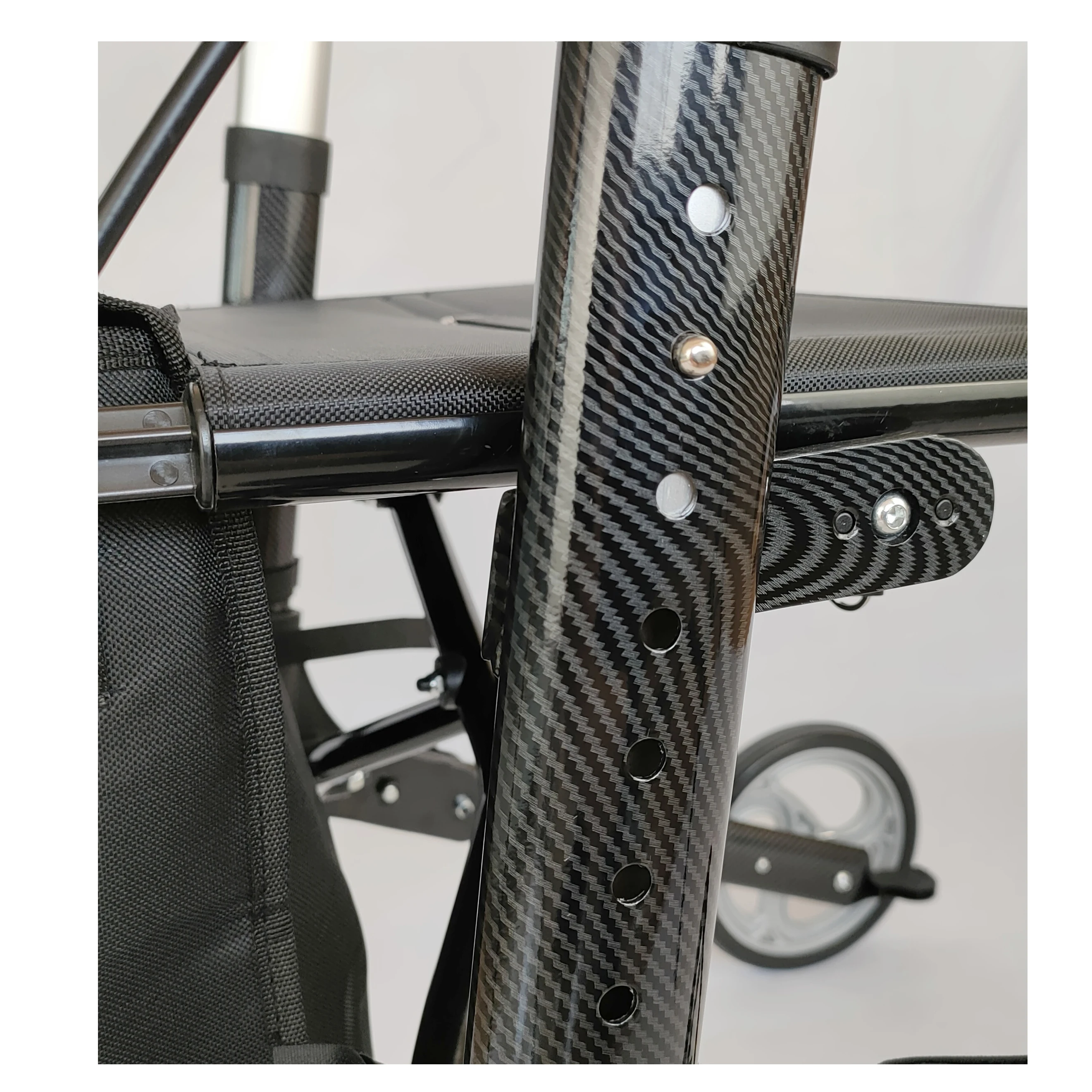 Medical titanium walker rollator carbon fiber shopping cart  with seat for Elderly