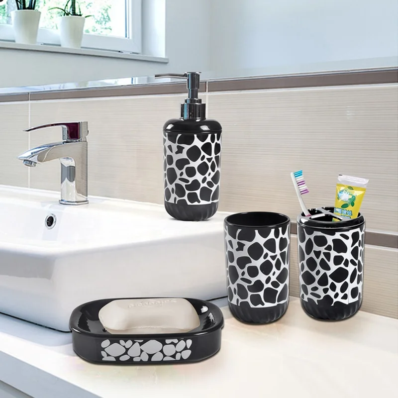 Tooth Brush Holder Soap Dish Soap Dishl Lotion Dispenser Bath Accessory Set for bathroom