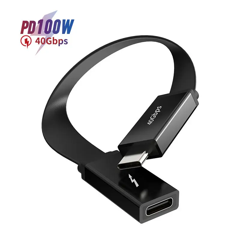 High speed 100W 4K 0.2 m black charging data transmission usb4 male to female extension cable