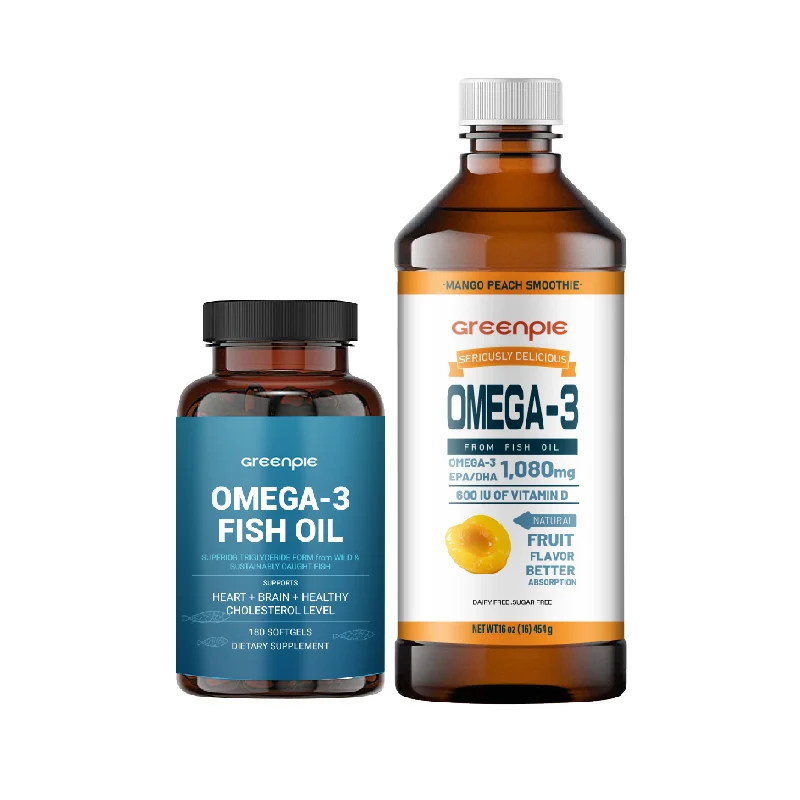 Greenpie Health Supplements Omega-3 Fish Oil Capsules with Vitamin K2 and D3 for Cardiovascular System