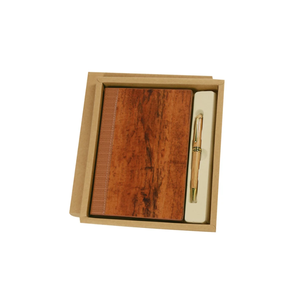 notebook manufacturers made top grade PU wood grain business notebook logo office stationery, customize wood grain Notepad