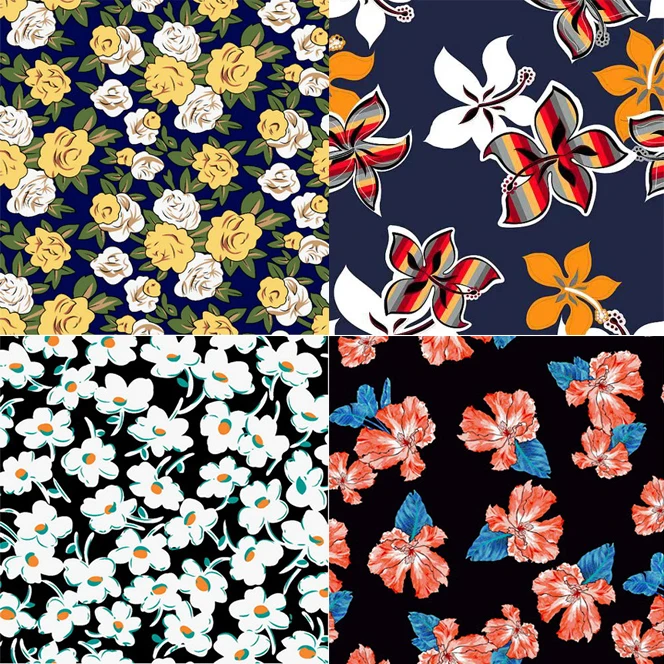 
wholesale woven tecido viscose stocklot spun telas rayon challis fabric floral printed plain 100% rayon fabric for dresses 