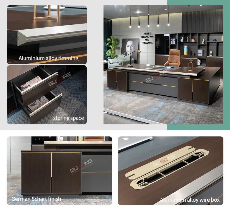 commercial furniture modern  wood office furniture set chair and table l shape business executive office desk Office table