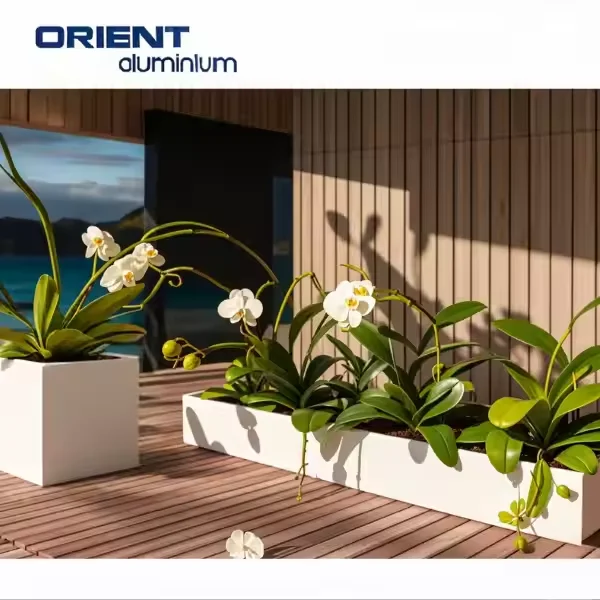 Wholesale outdoor modern powder coated flower pot large metal aluminum planters for garden