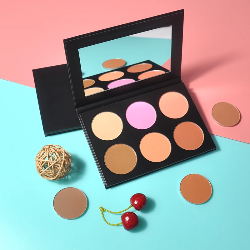 Wholesale OEM blush highlighter private label contour bronzer palette vegan makeup blush