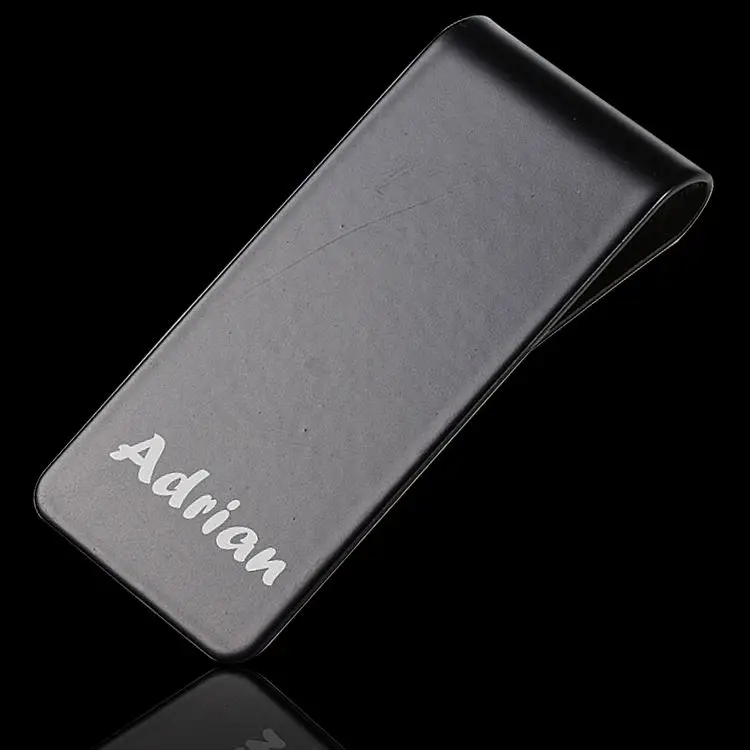 Promotion Fashion Business Stainless Steel Simple Silver Dollar Cash Clamp Pocket ID Card Holder Wallet Round Metal Money Clip