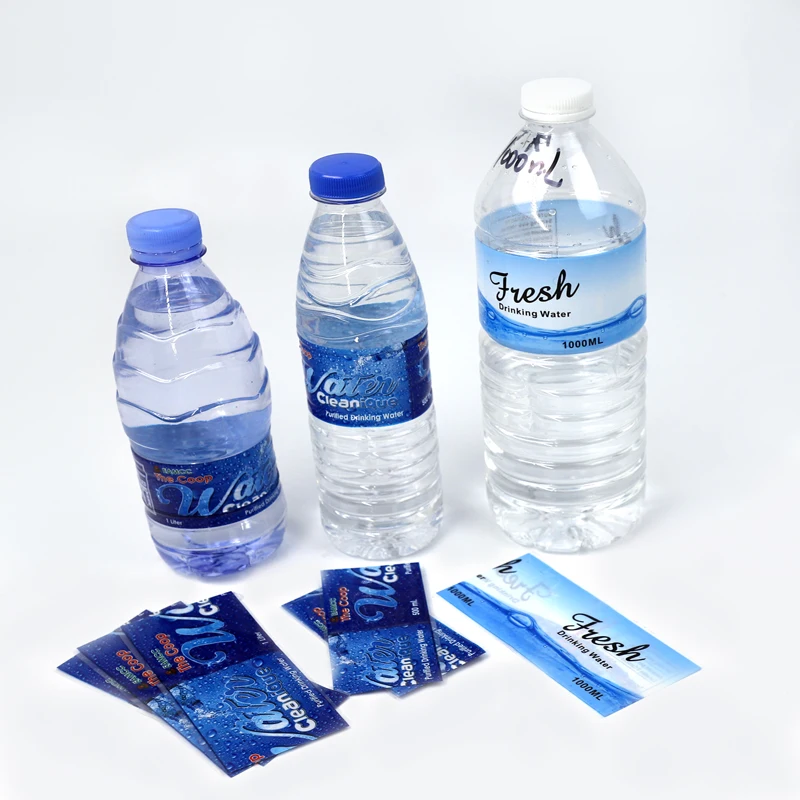 Sample free Custom shrink wrap water bottle labels pvc shrink film wrap labels heat shrink sleeves for bottle