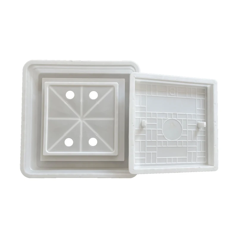 DIY Plastic Molds For Paving Slabs Concrete Square Well Cover Rainwater Grate Mould Plaster Stone Drain Cover Cement Molds