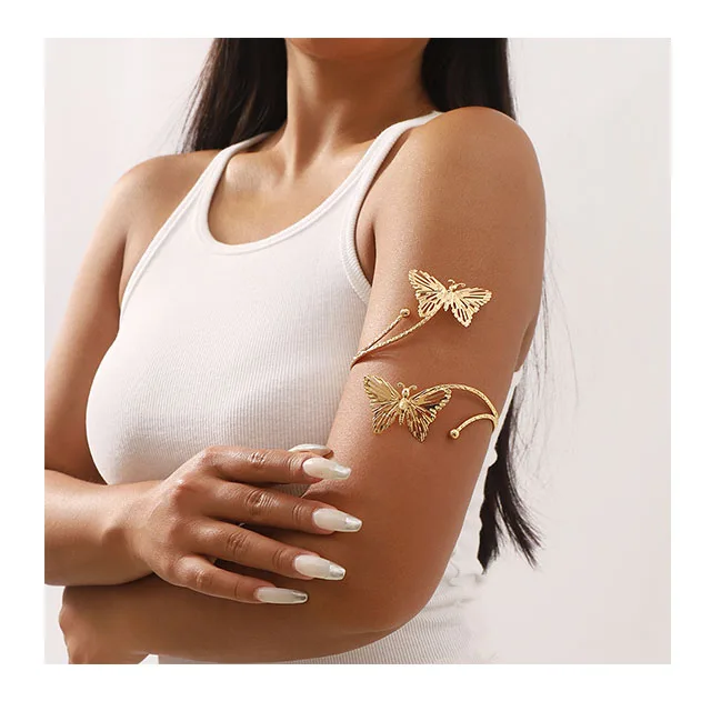 Fashion New Hand Jewelry For Women Light Luxury Small Flower Butterfly Design Open Armband Bracelet