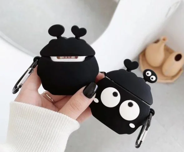 Custom Logo Silicone Protective Headphone Case Cute Navy Blue Soft Silicon Case Protector For Airpod  Case