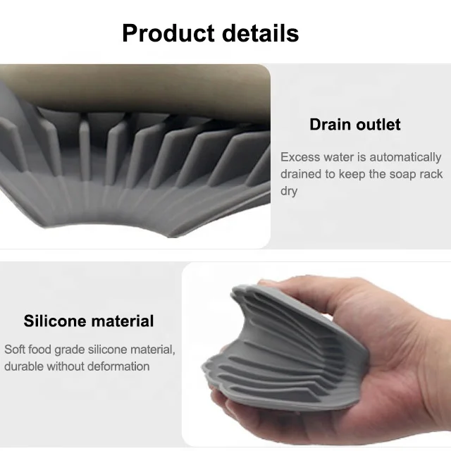 Wholesale High quality Custom Creative Silicone Soap Box Bathroom Kitchen Non-slip Soap Tray Soap Storage Holder Eco friendly