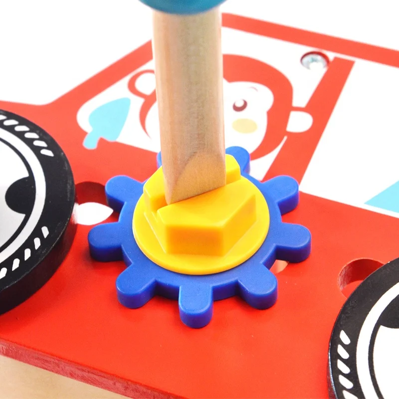 Kid early educational toy  learning wooden  construction vehicle toy