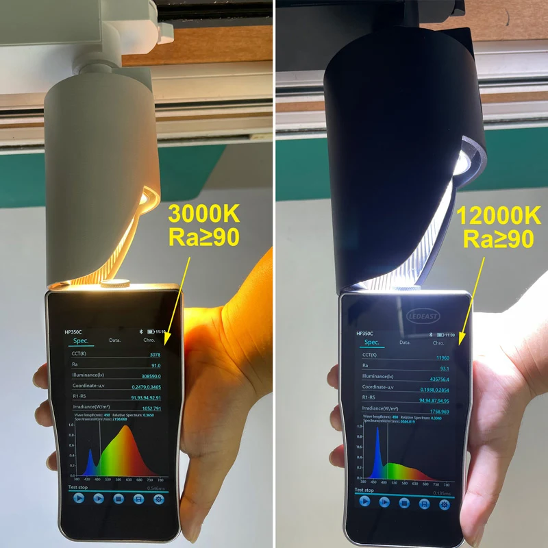 LEDEAST T087 Aluminum Body COB20W LED Track Light 0-10V 2.4G DALI Knob CCT & Brightness Dimming for Wall washing lighting