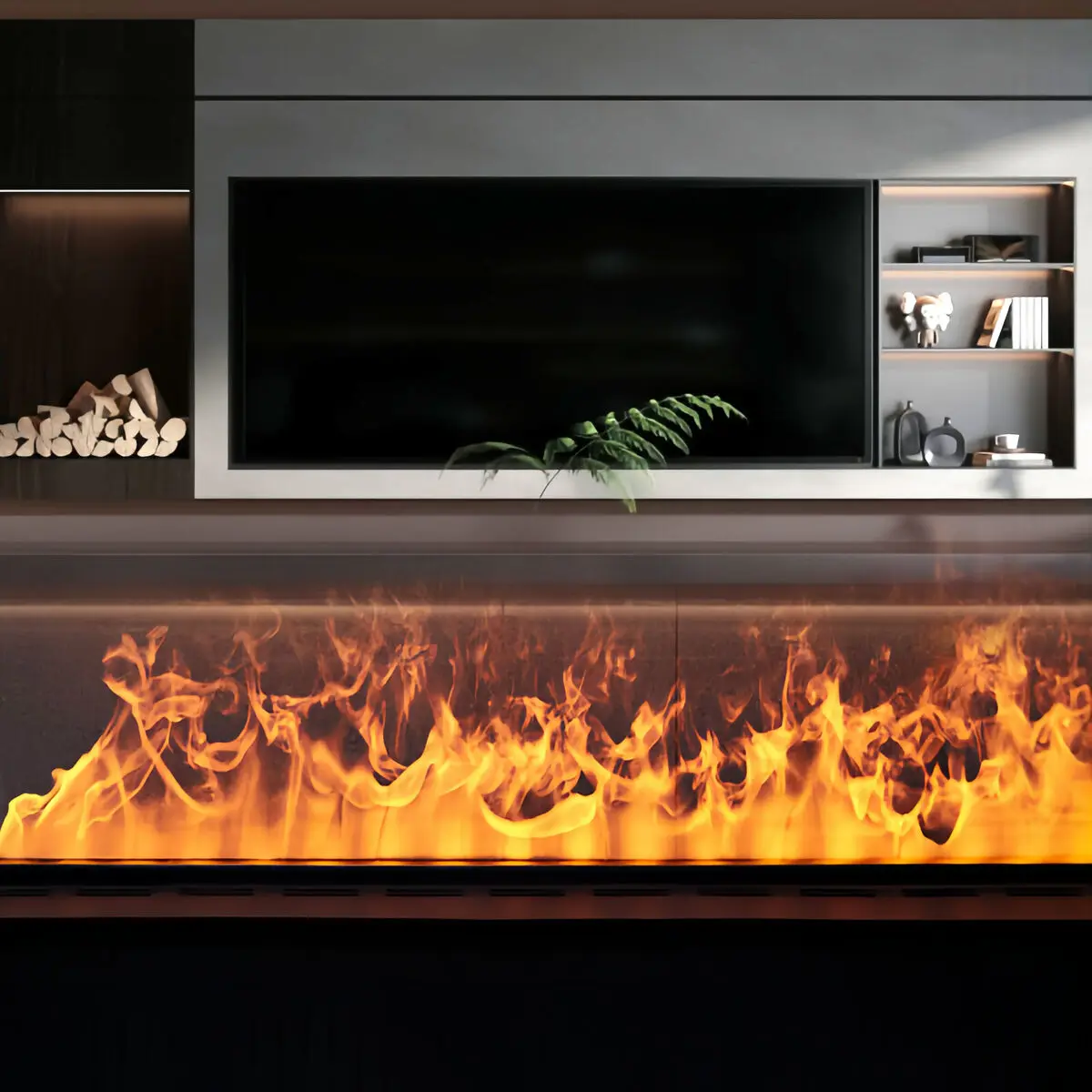 Manufacturer supply custom size 3d atomization electric water vapor fire steam fireplace for modern interior decoration